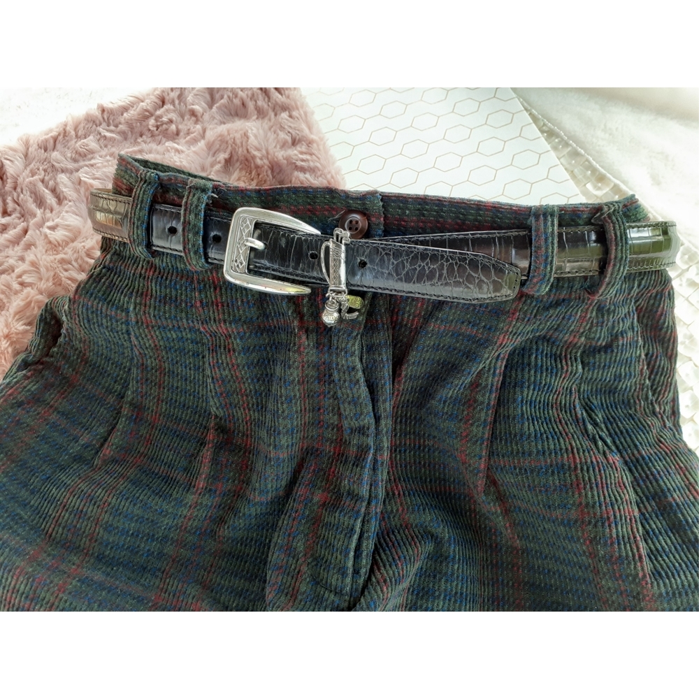 Brighton Vintage 90's Golf Equestrian Aestethic Croc Leather Belt Rare